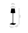 Lampe de table LED mini rechargeable - Or, tactile dimmable, IP54
