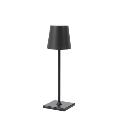 Lampe de table LED rechargeable - Noir, tactile dimmable, IP54