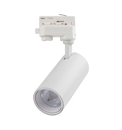 Spot sur rail triphasé 30W CCT, RA90 - changement de couleur 3-en-1, blanc, COB LED
