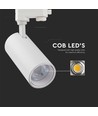 Spot sur rail triphasé 30W CCT, RA90 - changement de couleur 3-en-1, blanc, COB LED