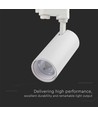 Spot sur rail triphasé 30W CCT, RA90 - changement de couleur 3-en-1, blanc, COB LED
