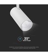 Spot sur rail triphasé 30W CCT, RA90 - changement de couleur 3-en-1, blanc, COB LED