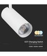 VT-47050 spot sur rail 40W - COB LED, 3en1, boîtier blanc, réflecteur blanc, couvercle arrière blanc