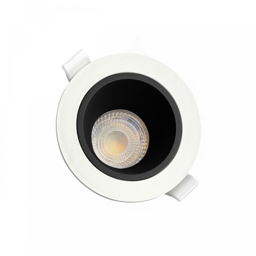 Spot encastrable GU10 Fiale Core Anti-Glare - Blanc/noir, IP20, Perçage : Ø7,5 cm, Dim : Ø9,5 cm, sans source lumineuse