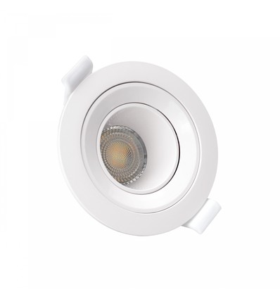 Spot encastrable GU10 - Sans source ni douille, Trou : 7,5 cm, blanc, rond, anti-éblouissement