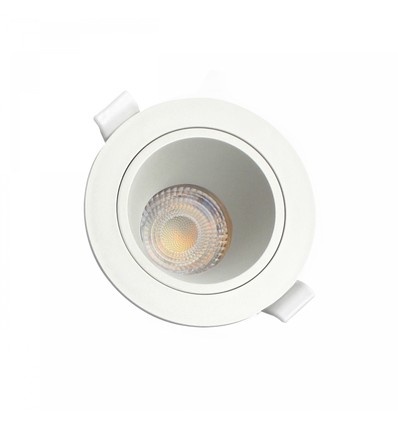 Spot encastrable GU10, anti-éblouissant - Rond, blanc, IP20, Trou: Ø7,5 cm, Dim: Ø9,5 cm, sans source