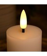 Bougies LED bloc, lot de 2, effet flamme, blanc - 5 cm de haut, Ø5 cm, fonctionne avec télécommande, vraie cire
