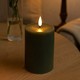 Bougie LED 10cm, effet fondu, effet flamme - Ø7,5cm, fonctionne avec télécommande, vert