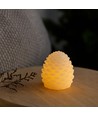 Bougie LED cône, effet flamme clignotante, blanc - Hauteur 8 cm, Ø6 cm, vraie cire