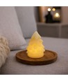 Bougie LED pour sapin de Noël, effet flamme clignotante, blanc - Hauteur 9 cm, Ø6,5 cm, cire véritable