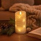 Bougie LED avec guirlande, 15cm, effet flamme - Ø7,5cm