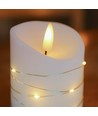 Bougie LED avec guirlande, 10cm, effet flamme - Ø7,5cm