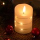 Bougie LED avec guirlande, 10cm, effet flamme - Ø7,5cm, fonctionne avec télécommande