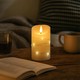 Bougie LED avec guirlande, 12,5cm, effet flamme - Ø7,5cm, fonctionne avec télécommande