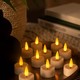 Lot de 12 bougies LED chauffe-plat avec bel effet de flamme - Livrées complètes avec piles, prêtes à l'emploi