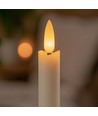 Pack de 3 bougies LED blanches, effet flamme - Ø2,2cm, Hauteur : 24,5cm, cierges, avec télécommande, minuterie