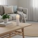 Bougie LED bloc 15 cm de haut, effet flamme, blanc - Ø5 cm, fonctionne avec télécommande, minuterie, cire véritable