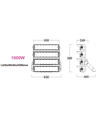 Projecteur de stade 1000W - 170lm/W, IP66, lampe de travail, driver Philips, dimmable 1-10V