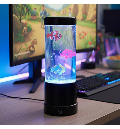 Lampe poisson RGB 23 cm de haut - Ø9 cm, parfaite pour les enfants et les âmes d