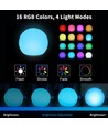 Ø12 cm boule LED RGB - Rechargeable, avec télécommande, IP66