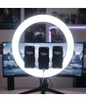 Anneau lumineux LED avec trépied - 55W, Ø44cm, 3 supports pour téléphone, télécommande, 3200K-5800K