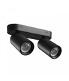 Plafonnier avec 2 spots, GU10 - Noir, IP20 intérieur, sans source lumineuse