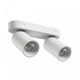 Plafonnier avec 2 spots, GU10 - Blanc, IP20 intérieur, sans source lumineuse