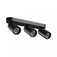 Plafonnier avec 3 spots, GU10 - Noir, IP20 intérieur, sans source lumineuse