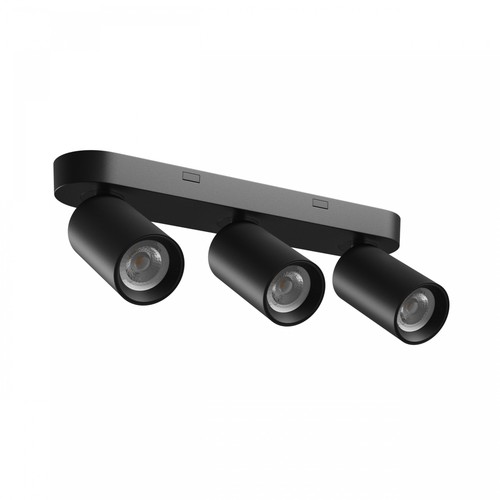 Plafonnier avec 3 spots, GU10 - Noir, IP20 intérieur, sans source lumineuse