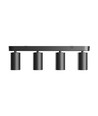 Plafonnier 4 spots, GU10 - Noir, IP20, sans ampoule
