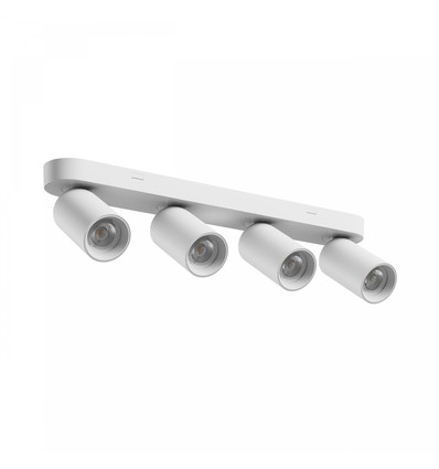Plafonnier avec 4 spots, GU10 - Blanc, IP20 intérieur, sans source lumineuse