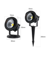 12-24V lampe de jardin LED - 6W, noir, piquet, 450 lm, IP65