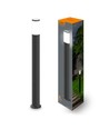 Lampe de jardin GU10 - IP54, IK07, noir, éclairage de façade extérieur, sans source lumineuse