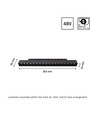 Réglette LED 12W - 100lm/W, 1150lm, noir, 20,4cm