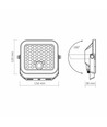 Projecteur LED solaire 20W avec détecteur - 1400lm, IP65, 5000K, gris, extérieur