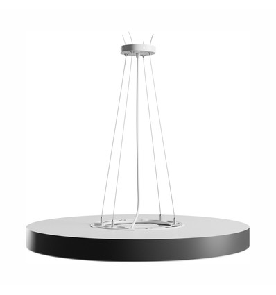 Plafonnier 60cm 65W Nymphea Optima - CCT, 7800lm, anneau noir, garantie 5 ans
