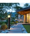72cm Stella borne de jardin GU10, 6W CCT - IP44, noir, rond, source lumineuse remplaçable, 3 couleurs de lumière