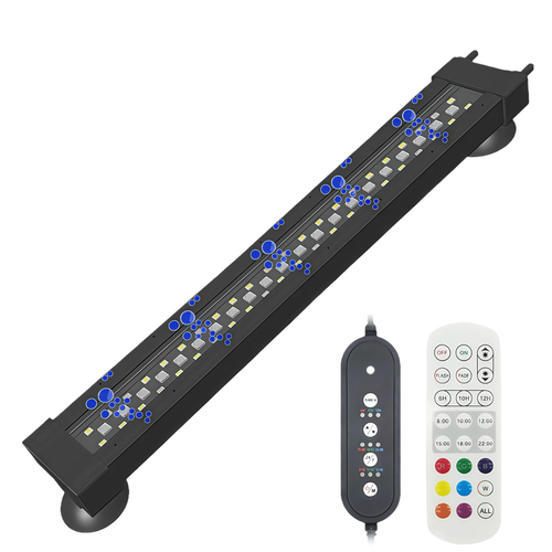 40 cm luminaire d'aquarium - 12W, peut être utilisé avec une pompe à air, RGB+NW, IP68