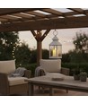 Lanterne LED avec effet flamme - Blanc, carré, batterie, IP54 intérieur/extérieur