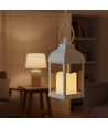 Lanterne LED - Blanc, carré, batterie, IP54 intérieur/extérieur