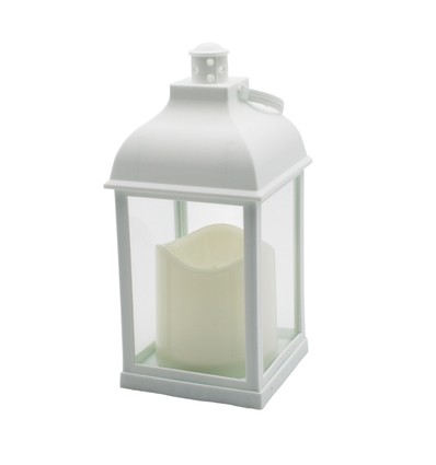 Lanterne LED - Blanc, carré, batterie, IP54 intérieur/extérieur