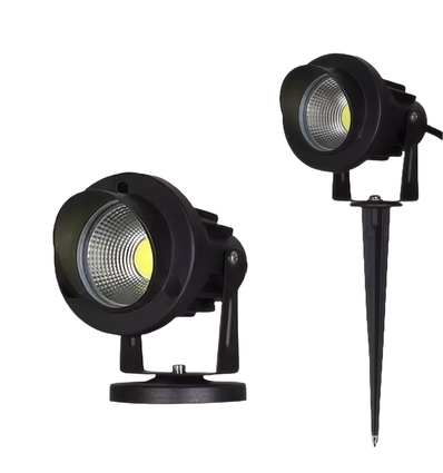 12-24V lampe de jardin LED - 6W, noir, piquet, 450 lm, IP65