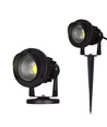 12-24V lampe de jardin LED - 6W, noir, piquet, 450 lm, IP65