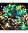 Guirlande lumineuse LED RGBIC 5m - 5V USB, 50 LED, câble vert, télécommande + bluetooth