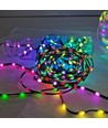 Guirlande lumineuse LED RGBIC 5m - 5V USB, 50 LED, câble vert, télécommande + bluetooth
