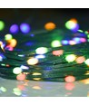 10 m. Guirlande lumineuse LED RGBIC - 100 LED, fil vert, télécommande + Bluetooth, 5V USB