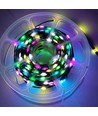 10 m. Guirlande lumineuse LED RGBIC - 100 LED, fil vert, télécommande + Bluetooth, 5V USB