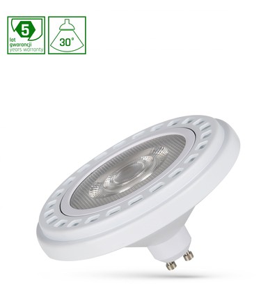 Ampoule LED GU10 20W AR111, RA90 - 30 degrés, 2700K, 1600lm, 5 ans de garantie