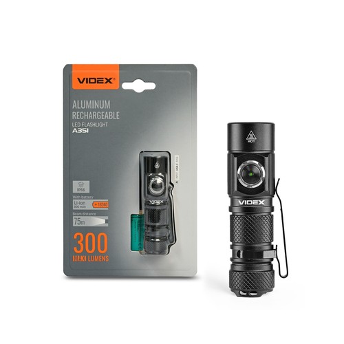 Lampe de poche LED portable - Rechargeable, Étanche, 300lm, 5000K