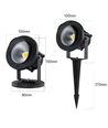 12–24V lampe de jardin LED - 11W, noir, piquet, 800 lm, IP65